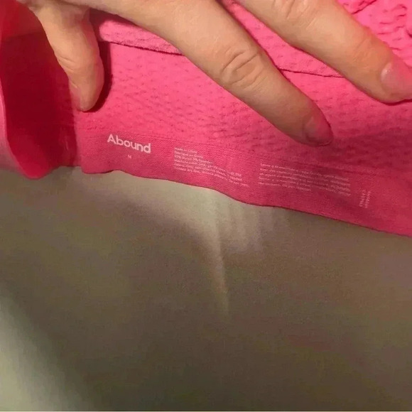 NWOT ABOUND BARBIE PINK RIBBED TANK TOP SPANDEX m - Picture 4 of 4